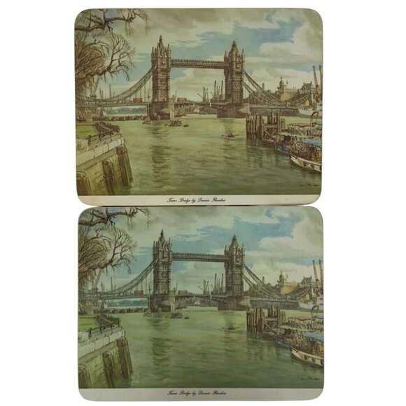 Vintage Clover Leaf Placemats Set of 8 English Landmarks by Dennis Flanders - Picture 5 of 6